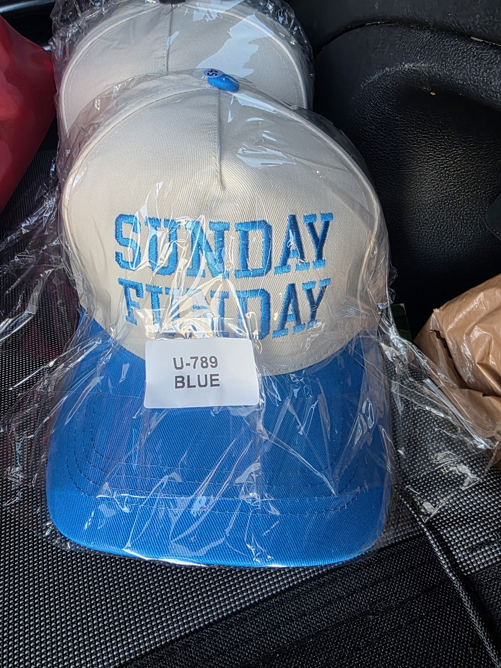 Sunday Funday Two-Tone Baseball Cap - Blue & Cream